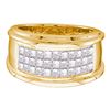 0.50 CTW Mens Princess Diamond Comfort Anniversary Ring 14KT Yellow Gold - REF-94K4W