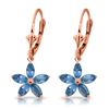Genuine 2.8 ctw Blue Topaz Earrings Jewelry 14KT Rose Gold - REF-46Z7N