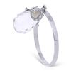 Genuine 3 ctw White Topaz Ring Jewelry 14KT White Gold - REF-22M5T