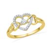 0.11 CTW Diamond Triple Heart Solitaire Ring 10KT Yellow Gold - REF-13X4Y