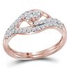 0.50 CTW Diamond 2-Stone Bridal Wedding Engagement Ring 10KT Rose Gold - REF-36M2H