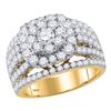 2.97 CTW Diamond Cluster Bridal Engagement Ring 14KT Yellow Gold - REF-269K9W