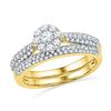 0.63 CTW Diamond Cluster Bridal Engagement Ring 10KT Yellow Gold - REF-49F5N