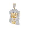 0.85 CTW Mens Diamond Jesus Head Pendant 10KT Yellow Gold - REF-52Y4X