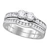 0.51 CTW Diamond 2-stone Bridal Wedding Engagement Ring 10KT White Gold - REF-41X9Y