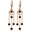 Genuine 3 ctw Garnet Earrings Jewelry 14KT Rose Gold - REF-48T9A