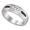 0.35 CTW Black Color Diamond Channel-set Mens Anniversary Ring 10KT White Gold - REF-34M4H