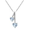 Genuine 1.40 ctw Aquamarine Necklace Jewelry 14KT White Gold - REF-27T8A