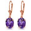 Genuine 6.25 ctw Amethyst Earrings Jewelry 14KT Rose Gold - REF-41Z2N