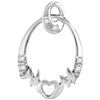 0.03 CTW Diamond Mom Mother Oval Heart Pendant 14KT White Gold - REF-8X9Y