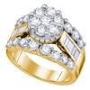 2.99 CTW Diamond Cluster Bridal Engagement Ring 14KT Yellow Gold - REF-322X3Y