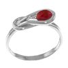 Genuine 0.65 ctw Ruby Ring Jewelry 14KT White Gold - REF-49R6P