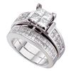 2.5 CTW Princess Diamond Bridal Engagement Ring 14KT White Gold - REF-374X9Y
