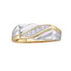 0.14 CTW Mens Diamond Single Row Wedding Ring 10KT Yellow Gold - REF-26X9Y