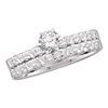 Image 1 : 1 CTW Diamond Solitaire Bridal Engagement Ring 14KT White Gold - REF-149W9K