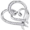 Image 1 : 0.10 CTW Diamond Linked Double Heart Pendant 10KT White Gold - REF-18F2N