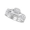 0.50 CTW Princess Diamond Halo Bridal Engagement Ring 10KT White Gold - REF-64X4Y