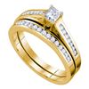 0.49 CTW Princess Diamond Bridal Engagement Ring 10KT Yellow Gold - REF-44N9F