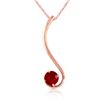 Genuine 0.55 ctw Ruby Necklace Jewelry 14KT Rose Gold - REF-28H3X