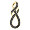 Image 1 : 0.11 CTW Black Color Diamond Infinity Pendant 10KT Yellow Gold - REF-10X5Y