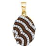 Image 1 : 0.33 CTW Cognac-brown Color Diamond Oval Pendant 10KT Yellow Gold - REF-19H4M