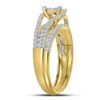 Image 2 : 1 CTW Princess Diamond Bridal Engagement Ring 10KT Yellow Gold - REF-75Y2X