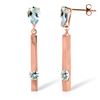 Genuine 4.25 ctw Aquamarine Earrings Jewelry 14KT Rose Gold - REF-66V6W
