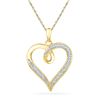 0.10 CTW Diamond Heart Love Pendant 10KT Yellow Gold - REF-18H2M