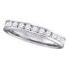 0.50 CTW Diamond 3mm Wedding Ring 14KT White Gold - REF-59Y9X