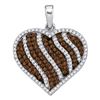 1.5 CTW Cognac-brown Color Diamond Heart Pendant 10KT White Gold - REF-52H4M