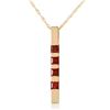 Genuine 0.35 ctw Garnet Necklace Jewelry 14KT Yellow Gold - REF-26X6M