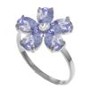 Genuine 2.22 ctw Tanzanite & Diamond Ring Jewelry 14KT White Gold - REF-52N3R