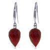 Genuine 26.2 ctw Ruby & Diamond Earrings Jewelry 14KT White Gold - REF-43H3X