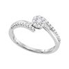 0.25 CTW Diamond Cluster Bridal Engagement Ring 10KT White Gold - REF-30M2H