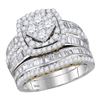 Image 1 : 1.82 CTW Diamond Cluster Bridal Engagement Ring 14KT Two-tone Gold - REF-179Y9X