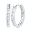 Image 1 : 0.14 CTW Diamond Hoop Earrings 10KT White Gold - REF-19Y4X