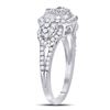 Image 2 : 1.24 CTW Diamond Square Halo Cluster Ring 10KT White Gold - REF-89M9H