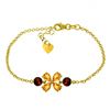 Genuine 3.15 ctw Citrine & Garnet Bracelet Jewelry 14KT Yellow Gold - REF-56V4W