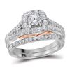 1 CTW Diamond Bellissimo Halo Bridal Engagement Ring 14KT White Gold - REF-142W4K