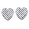 0.25 CTW Diamond Heart Earrings 10KT White Gold - REF-20F9N