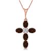 Genuine 1.88 ctw Garnet & Diamond Necklace Jewelry 14KT Rose Gold - REF-39V8W