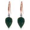 Genuine 25.9 ctw Green Sapphire Corundum & Diamond Earrings Jewelry 14KT Rose Gold - REF-42A9K