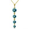 Genuine 3.9 ctw Blue Topaz Necklace Jewelry 14KT Yellow Gold - REF-23W5Y