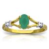Genuine 0.51 ctw Emerald & Diamond Ring Jewelry 14KT Yellow Gold - REF-31T6A