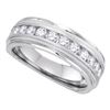 1 CTW Mens Diamond Wedding Ring 10KT White Gold - REF-119M9H