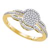 0.20 CTW Diamond Circle Cluster Bridal Engagement Ring 10KT Yellow Gold - REF-22F4N