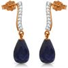 Genuine 6.88 ctw Sapphire & Diamond Earrings Jewelry 14KT Rose Gold - REF-47F3Z