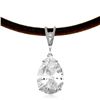 Genuine 6.01 ctw White Topaz & Diamond Necklace Jewelry 14KT White Gold - REF-32W3Y