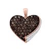0.85 CTW Cognac-brown Color Diamond Heart Love Pendant 10KT Rose Gold - REF-22Y4X