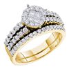 1.02 CTW Princess Diamond Soleil Bridal Engagement Ring 14KT Yellow Gold - REF-75F2N